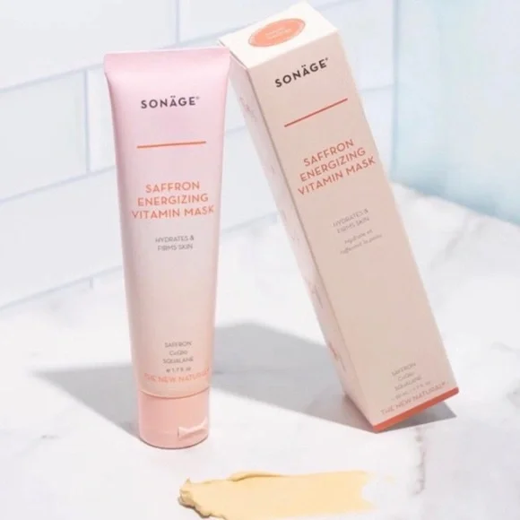Sonage Saffron Energizing Vitamin Mask Full Size w CoQ10 + FREE BRUSH 50ml *NEW - Picture 4 of 15